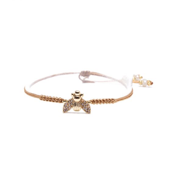 CRYSTAL STUDDED BEE GOLD BRACELET